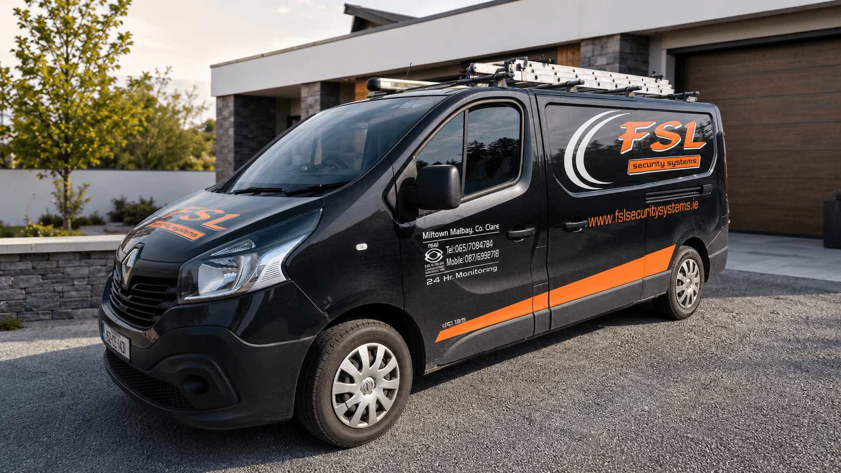 FSL Security Systems van and security installation in Co. Clare, Ireland